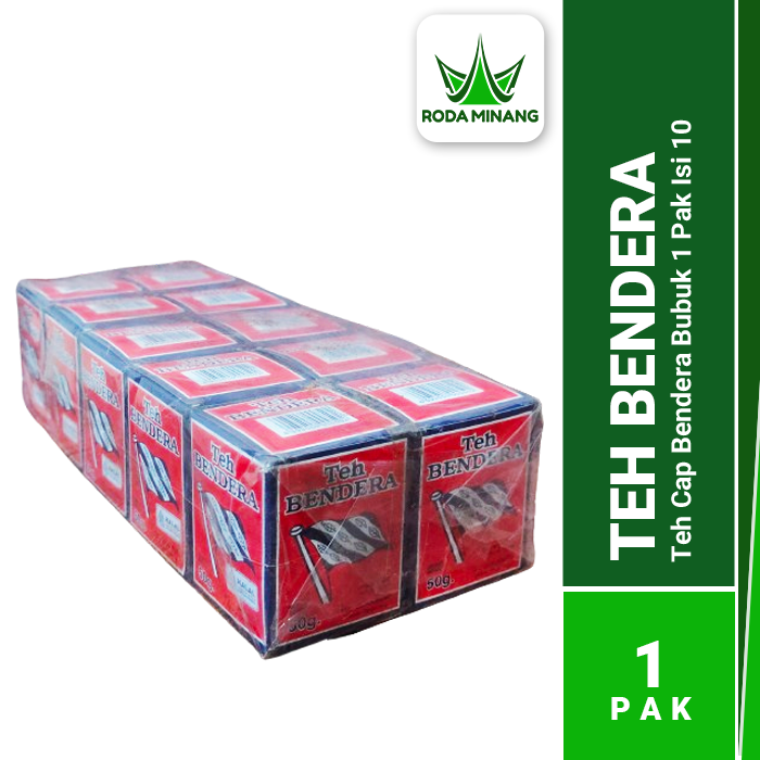 Teh Cap Bendera 1 PAK Isi 10 Bubuk Kotak Tubruk Vanilla Serbuk